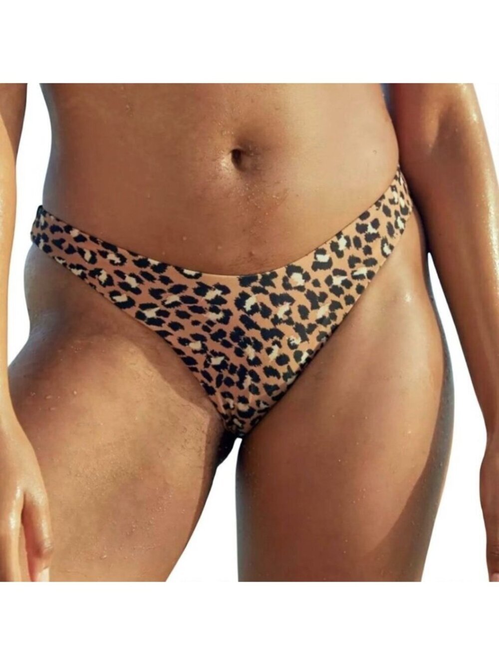 NWT Aerie Cheeky High Waist Cheetah Bikini Bottom - Size: Medium